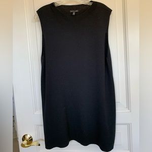 Eileen Fisher Black Wool Long Sleeveless Tunic top XL Excellent condition
